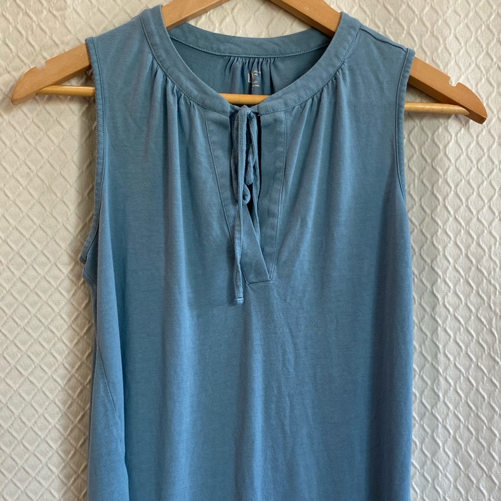 LOFT Powder Blue Sleeveless Tie-Neck Camisole